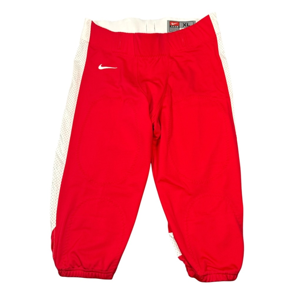 Nike Team Mens XL Red White‎ Mesh Side Football Pants Padded Slots Athletic XL